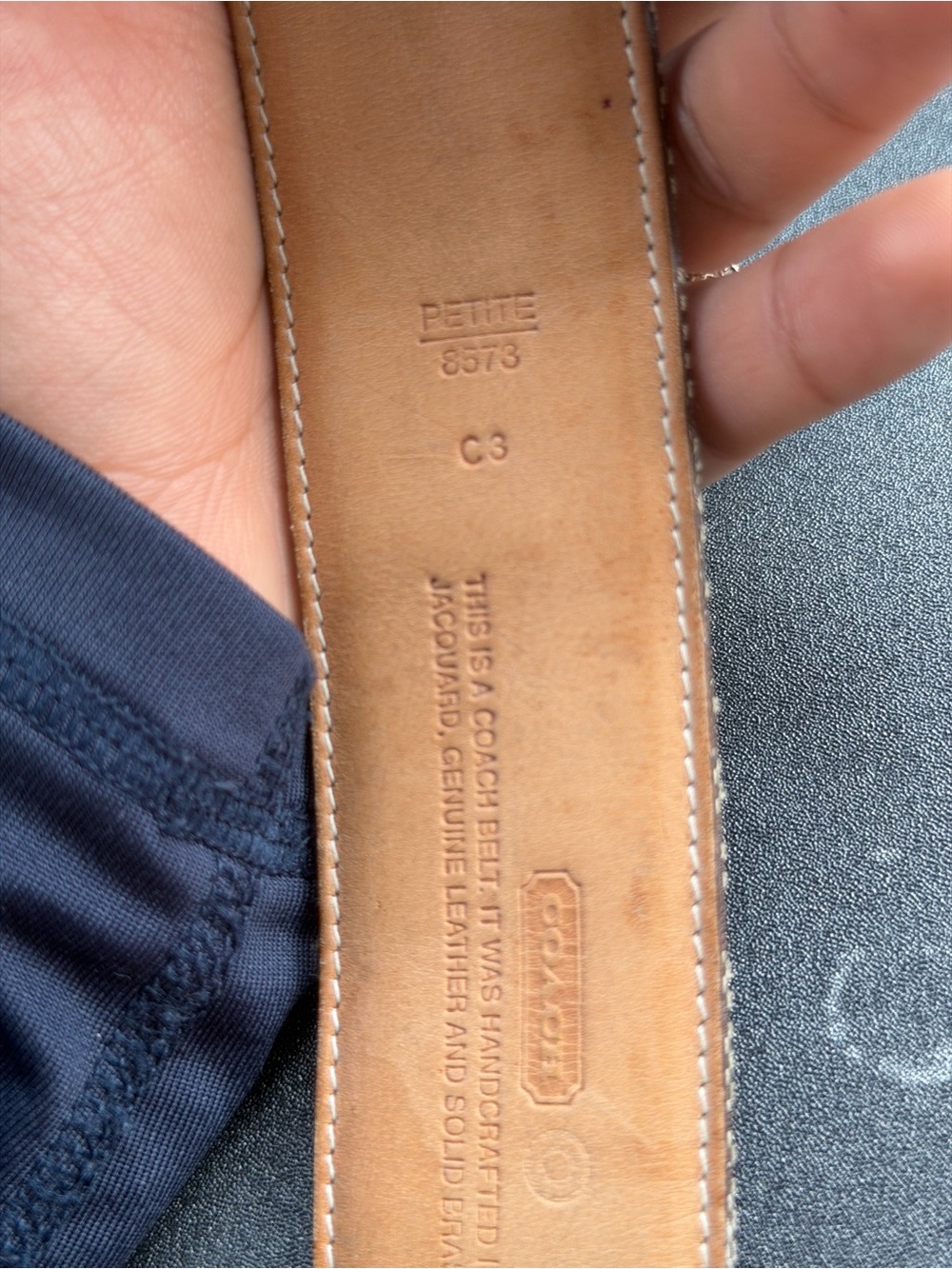 Coach Signature Canvas Belt in Brown and Tan - Picture 6 of 6